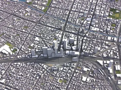 Nagoya - 3D City Model Low-poly 3D model