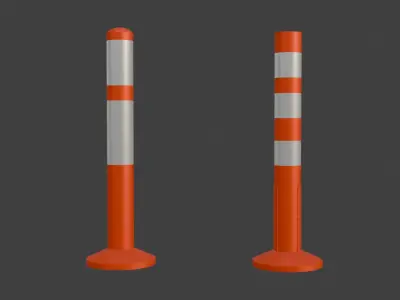 Traffic Cone Bollard  Balizador 3D model