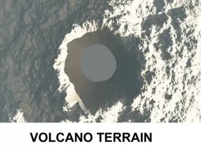 3d Terrain Volcano 3D model