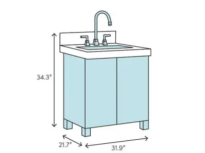 Runge Single Bathroom Vanity Set - 3 Colour 3D model