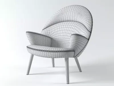 PP521 Upholstered Peacock 3D model