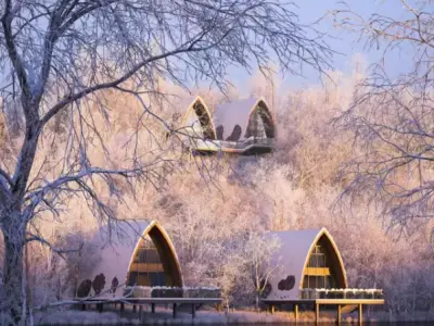 Snowy View of Homestay Hotel 3D model