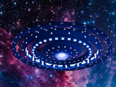 Simple UFO model Low-poly 3D model