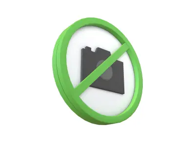 Prohibited Camera Symbol V1 004 Low-poly 3D model