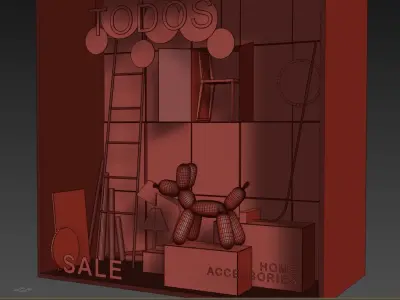Shop window display 3D model