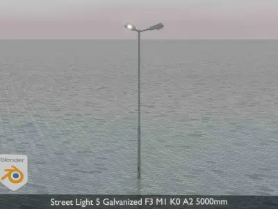 Street Light 5 Galvanized F3 M1 K0 A2 5000mm  Low-poly 3D model