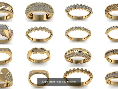Light gram rings 3D Model Pack