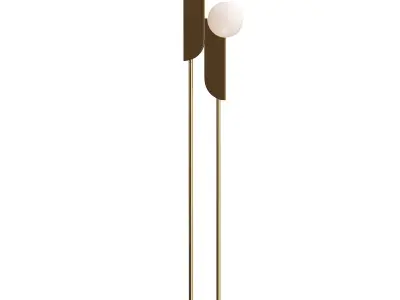 Minimalist 2-Light White Glass Floor Lamp 3D model