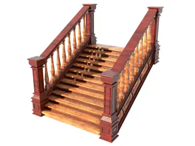 Wooden Stair 3D model