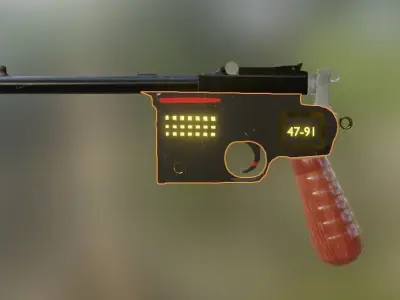 C96-Pistol gun with light Free 3D model