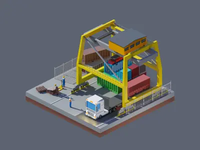 land 38A Low-poly 3D model