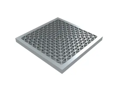 Steel Grating Flooring v2 001 Low-poly 3D model