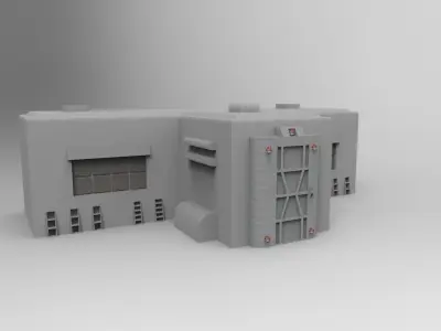 Sc-fi Building Low-poly 3D model
