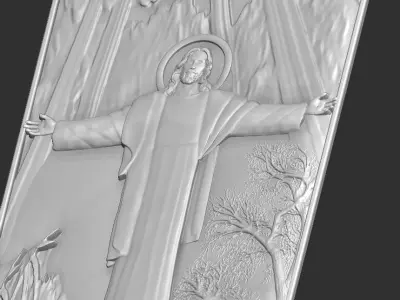 church door jesus open arms 3D print model