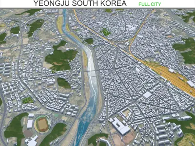 Yeongju South Korea Low-poly 3D model