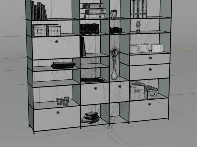 Modern office cabinet or shelf 3D model