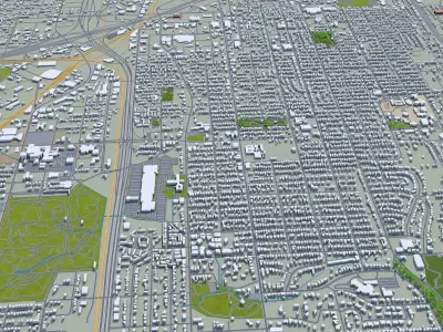 Shreveport Louisiana USA 40km Low-poly 3D model