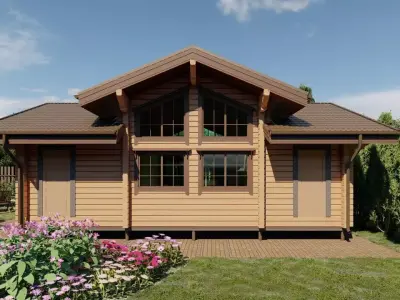 Log house 3D model get