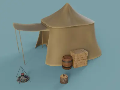 Camp Tier 3 Low-poly 3D model