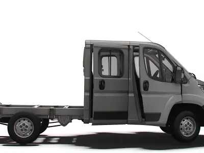 Peugeot Boxer Chassis Truck Crew Cab 3450WB HQInterior 2023 3D model
