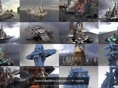 Ancient Monoliths Collection 1 3D Model Pack