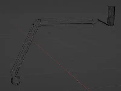 Microphone arm with light Free 3D model