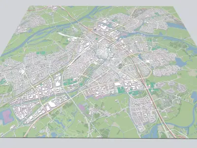 Cityscape Zwolle Netherlands 3D model