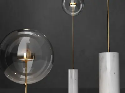 Floor lamp G and C Bolle Soffio short 3D model