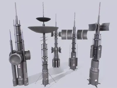 Scifi radar collection 3D Model Pack