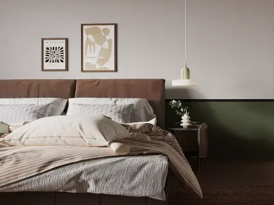 Warm Japandi Master Bedroom 3D model