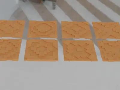 wooden seam quad decor panels Low-poly 3D model