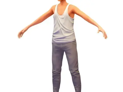 Cartoon Low Poly Style Avatar 008 Low-poly 3D model