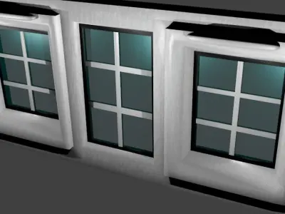 Modern white window Low-poly 3D model