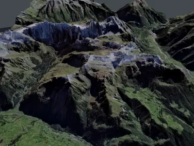 Mountain landscape Alps Switzerland  3D model