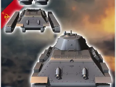 T-34-57 M1941 - Soviet army WW2 Second World East front Ostfront 3D print model