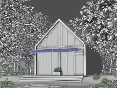 Skandinavian Home Interior   Low-poly 3D model
