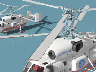  Kamov KA32 Russia EMERCOM Helicopter Simplified Interior 