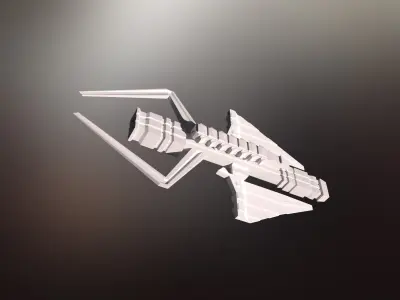 Sci-Fi War spacecraft Low-poly 3D model