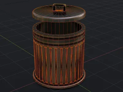 Trash Can - Game Ready - PBR 3D Model Low-poly 3D model