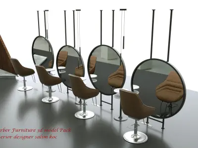  Barber furniture 3d model 3D model