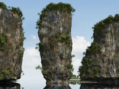 Thai Beach Island Scene 3D model