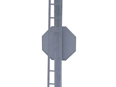 Rail Crossing Traffic Light 5 3D model