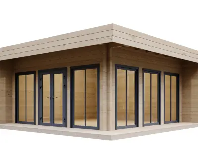 Wooden cabin 6x6 m 3D model