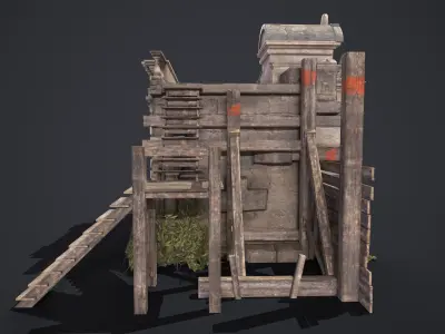 Old Portal Castle Low-poly 3D model