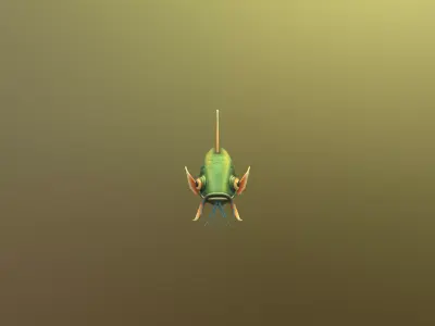 Low Poly Stylized Emerald Deep-Gazer - PBR Low-poly 3D model