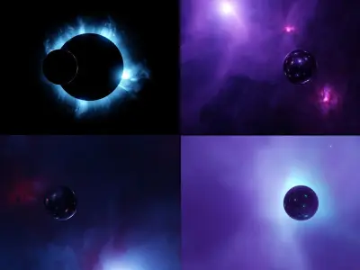 Space eclipse and nebula HDRI Sci-fi 3D Model Collection Low-poly 3D model