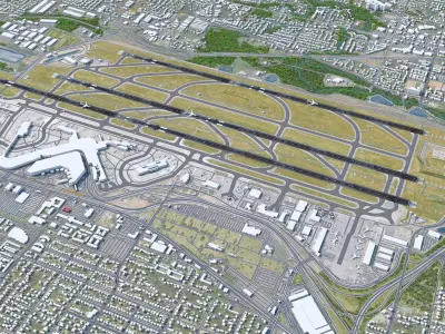 Seattle - Tacoma Airport 10km Low-poly 3D model