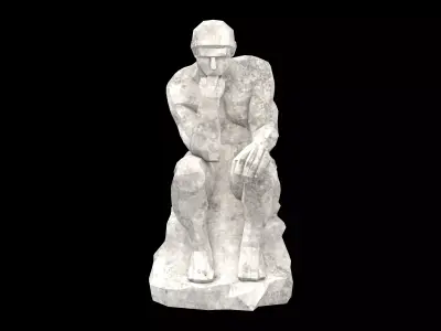 Thinker Style Abstract Statue v1 001 Low-poly 3D model