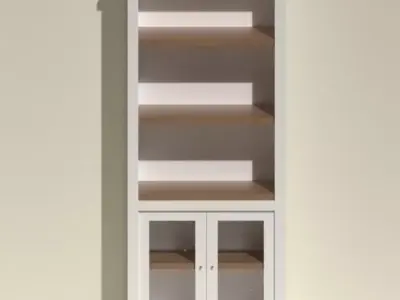 Bookcase with two doors Free 3D model