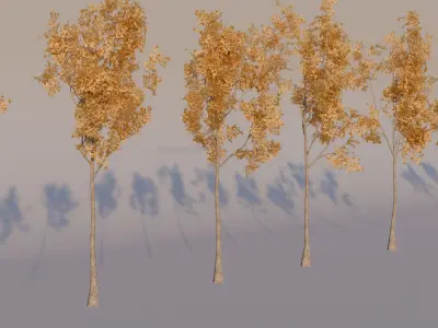game ready autumn forest tree pack 32 models Free low-poly 3D model